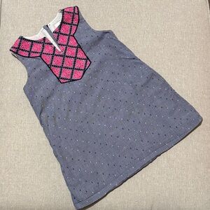 Vineyard Vines Dress-Sz 3T-All Cotton-ZipUp Back-Blue/Pink-Lined-Pockets